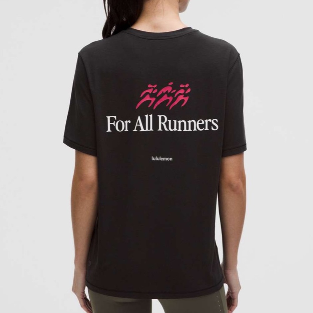 Lululemon Jersey Training Black Short Sleeve Shirt Run Graphic